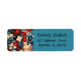 Artistiek Bloem Motief Retouradres Label