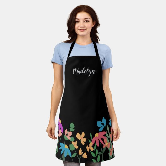 Artistiek Bloem ontwerp Gepersonaliseerd Schort (Gedragen)