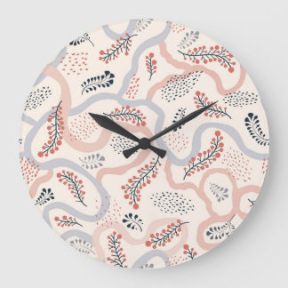 Artistiek bloemenpatroon, sierlijke herfstdecor. grote klok