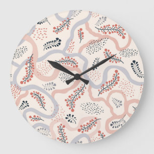 Artistiek bloemenpatroon, sierlijke herfstdecor. grote klok