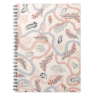 Artistiek bloemenpatroon, sierlijke herfstdecor. notitieboek