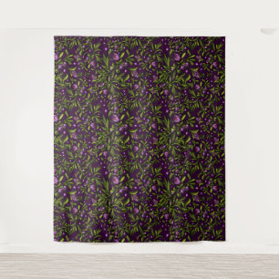 Artistiek Bloemmotief: Paarse Bloemen Wandkleed