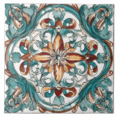 Artistiek bloemontwerp op decoratieve keramische T Tegeltje (Voorkant)