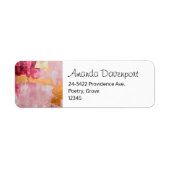 Artistiek Borstel Streken Goud en Roze Adres Etiket (Voorkant)