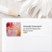 Artistiek Borstel Streken Goud en Roze Adres Etiket (Insitu)