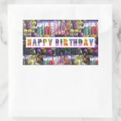 Artistiek Decoratief GELUKKIG VERJAARDAG Script Rechthoekige Sticker (Tas)