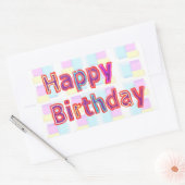 Artistiek Decoratief GELUKKIG VERJAARDAG Script Rechthoekige Sticker (Envelop)