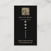 Artistiek detail Modern Zwart & Goud Visitekaartje (Achterkant)