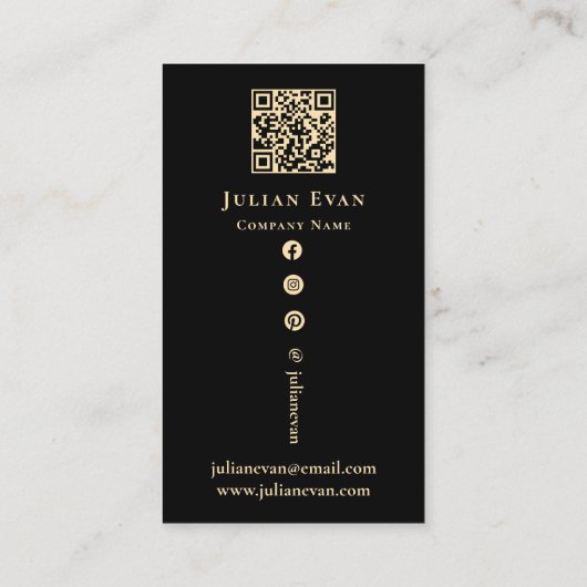 Artistiek detail Modern Zwart & Goud Visitekaartje (Achterkant)