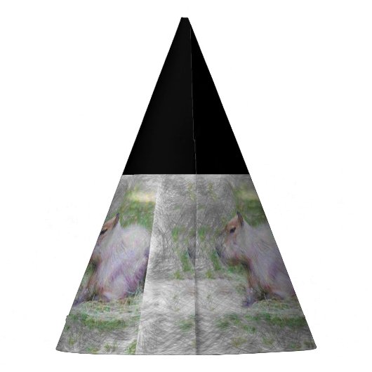 artistiek dier capybara feesthoedjes (Achterkant)