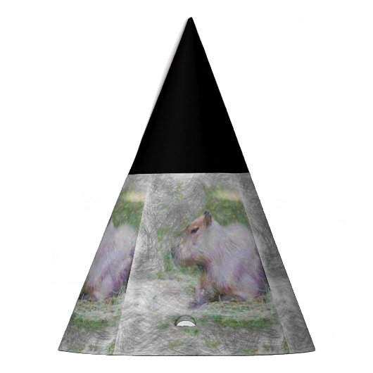 artistiek dier capybara feesthoedjes (Links)