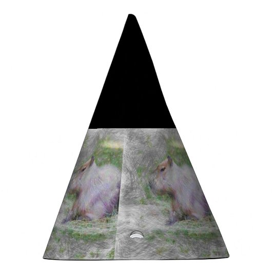 artistiek dier capybara feesthoedjes (Rechts)