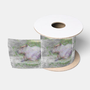 artistiek dier capybara satijnen lint