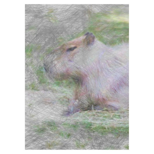artistiek dier capybara tafelkleed (Voorkant)