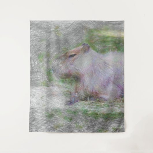 artistiek dier capybara wandkleed (Voorkant)
