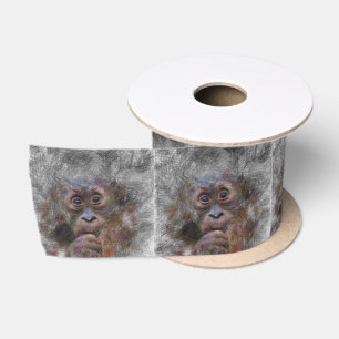 artistiek dier orang baby satijnen lint