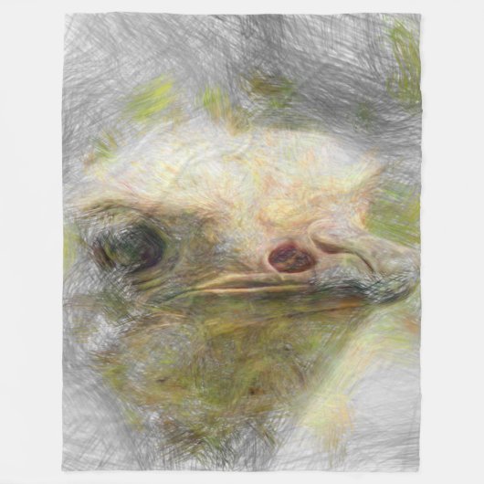 artistiek dierlijk struisvogel fleece deken (Voorkant)