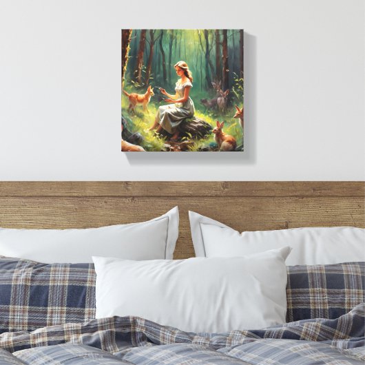 Artistiek doek (licht) canvas afdruk (Insitu (Slaapkamer))