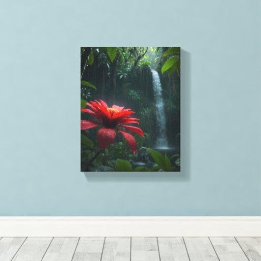 Artistiek doekje (Red Paradise) Canvas Afdruk (Insitu (Houten vloer))