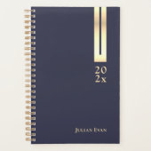 Artistiek Elegant Detail Marine Blauw & Goud Niet  Planner (Voorkant)