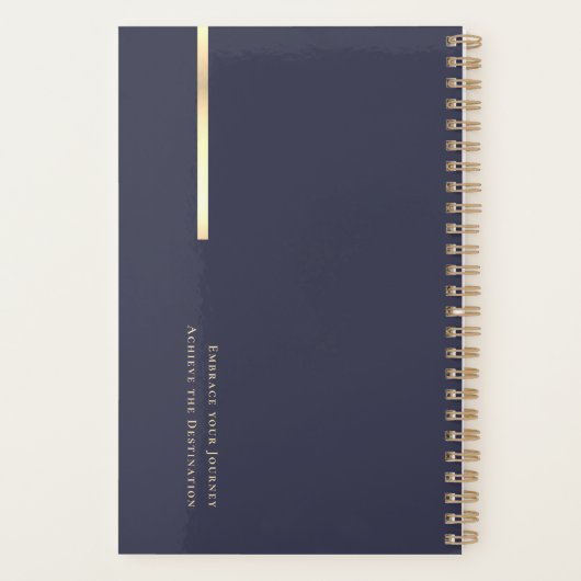 Artistiek Elegant Detail Marine Blauw & Goud Niet  Planner (Achterkant)