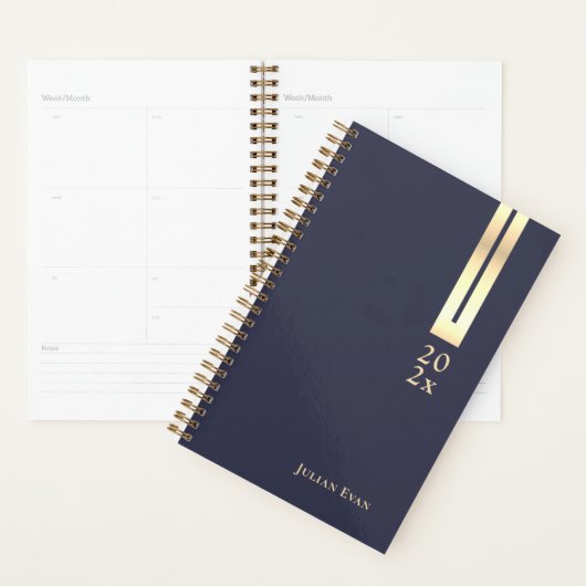 Artistiek Elegant Detail Marine Blauw & Goud Niet  Planner (Display)