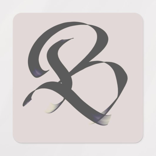 Artistiek Elegant Monogram Kalligrafie Letter "B" Labels (Design 2)