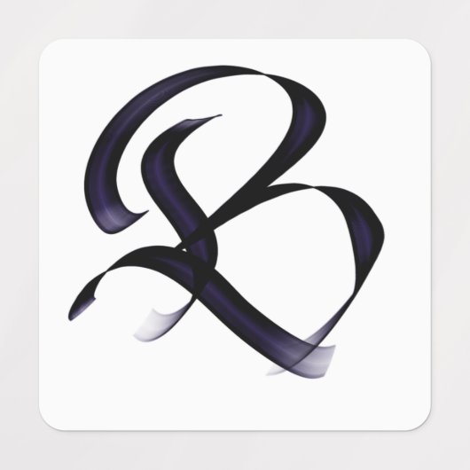Artistiek Elegant Monogram Kalligrafie Letter "B" Labels (Design 1)