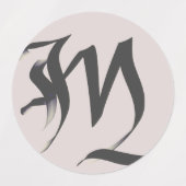 Artistiek Elegant Monogram Kalligrafie Letter "M" Labels (Design 2)