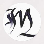 Artistiek Elegant Monogram Kalligrafie Letter "M" Labels (Design 1)