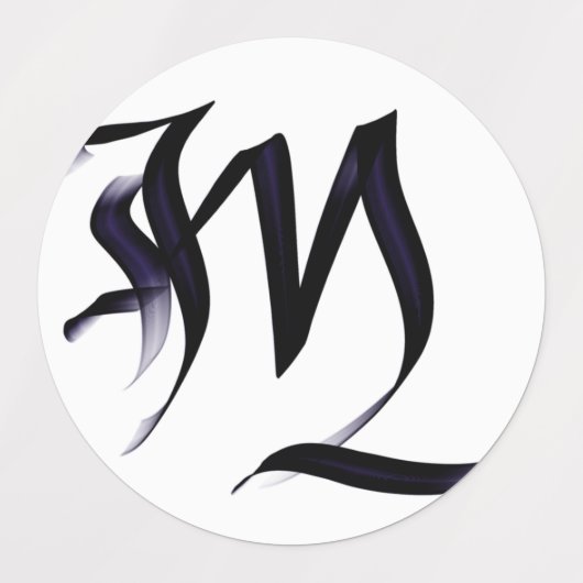 Artistiek Elegant Monogram Kalligrafie Letter "M" Labels