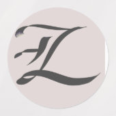 Artistiek Elegant Monogram Kalligrafie Letter "Z." Labels (Design 2)