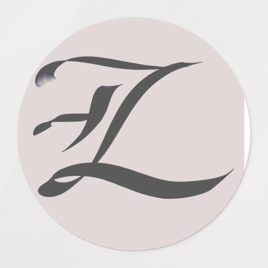 Artistiek Elegant Monogram Kalligrafie Letter "Z." Labels (Design 2)