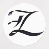 Artistiek Elegant Monogram Kalligrafie Letter "Z." Labels (Design 1)