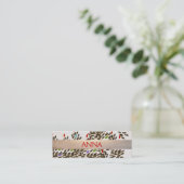 Artistiek en Chique Kleurrijk Patroon Goud Gestree Mini Visitekaartje (Staand voorkant)