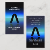 Artistiek futuristisch monogram visitekaartje (Voorkant / Achterkant)