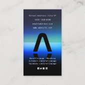 Artistiek futuristisch monogram visitekaartje (Achterkant)