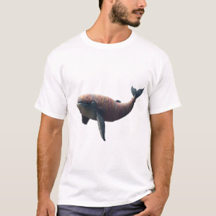 Artistiek garen-omwikkelde walvis grafische T-shir T-shirt