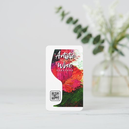 artistiek geborsteld | Creative Wine Graphic Visitekaartje (Staand voorkant)