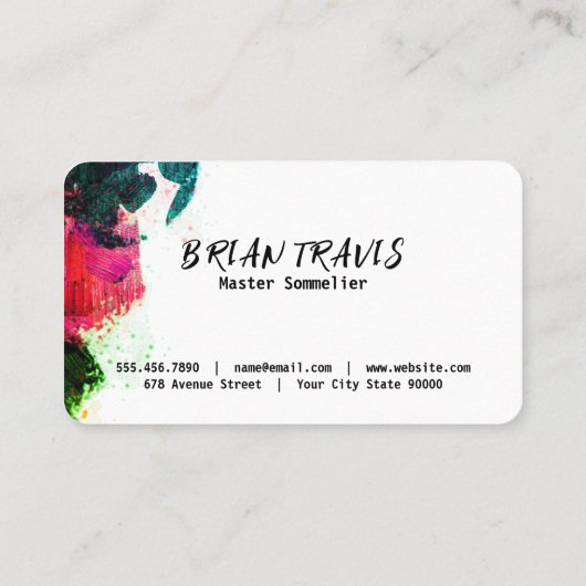 artistiek geborsteld | Creative Wine Graphic Visitekaartje (Achterkant)