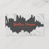 Artistiek Geborsteld Grijs Krabbel Marmer Visitekaartje (Voorkant)