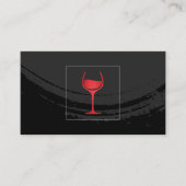 Artistiek geborsteld zwart op rode wijnglas visitekaartje (Voorkant)