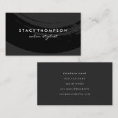 Artistiek geborsteld zwart op zwart visitekaartje (Voorkant / Achterkant)