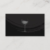 Artistiek geborsteld zwart wijnglas visitekaartje (Voorkant)