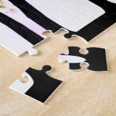 Artistiek geel aqua Paarse bos silhouet kunst Legpuzzel (Zijkant)