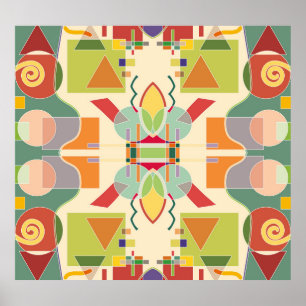 Artistiek Geometrisch: Kleurrijk Naadloos Patroon Poster