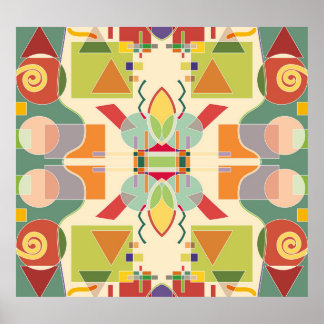 Artistiek Geometrisch: Kleurrijk Naadloos Patroon Poster