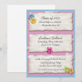 Artistiek geript papier hibiscus afstuderen nodigt kaart (Voorkant / Achterkant)