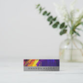 Artistiek geschilderd | Grijs Geometrisch Mini Visitekaartje (Staand voorkant)