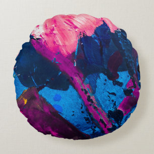 Artistiek geschilderde textuur, modern decor. rond kussen